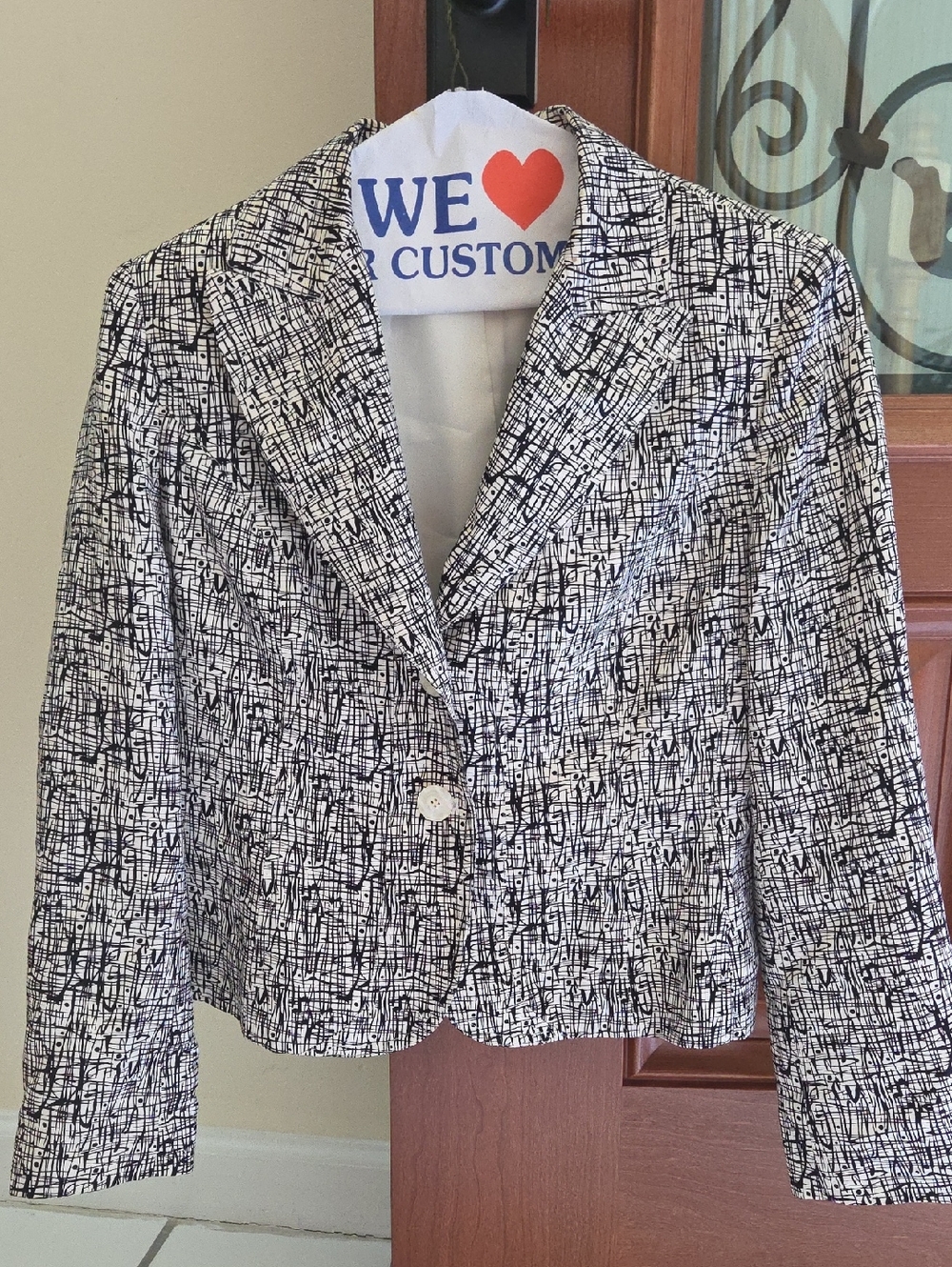 Talbots Black & White Patterned Women's Blazer